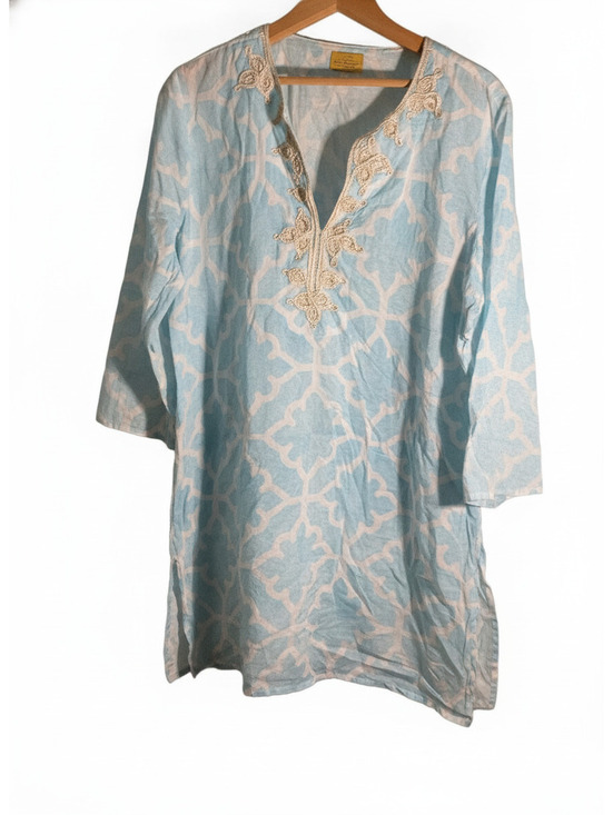 Roberta Roller Rabbit Accessories - Roberta Roller Rabbit Blue and White Embroidered Tunic Dress